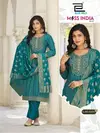 Miss India Vol 5 By Blue Hills Rayon Foil Printed Kurti With Bottom Dupatta Wholesale
